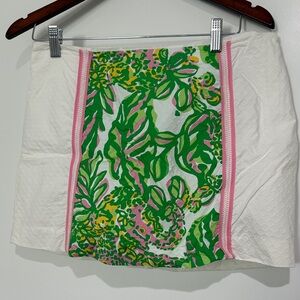 Lilly Pulitzer Green and Pink Mini Skirt